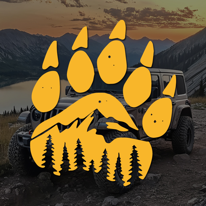 Outdoor Adventure Vehicles - Bear Paw Mountain Forest Car Decal,