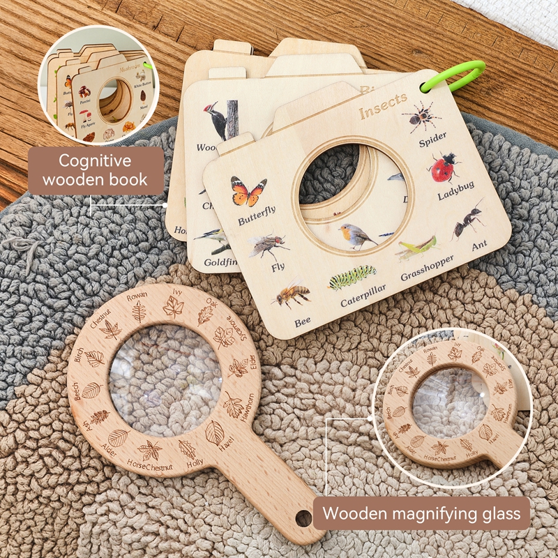 Outdoor Adventure Games - Wooden Montessori Toy Magnifying Glass Outdoor