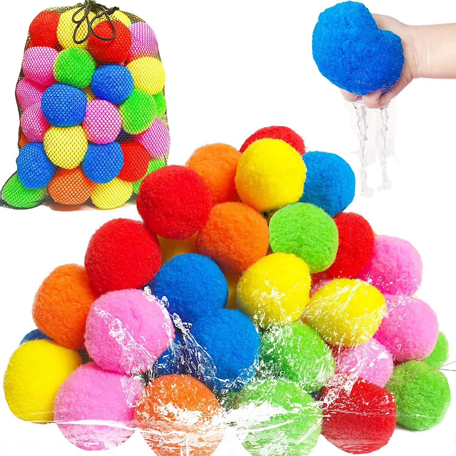 Outdoor Adventure Games - 12/30/60Pcs Reusable Water Balloons Cotton for