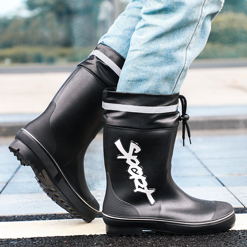 Mid-calf Rain Boots Men Slip-O - огляд і ціна Outdoor Adventure Shoes