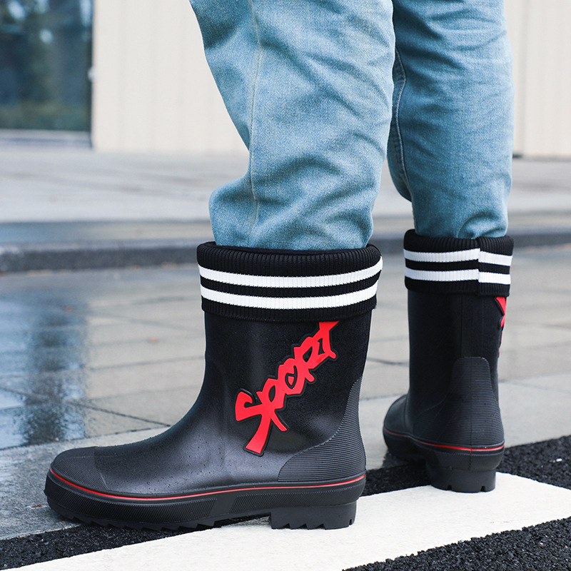 Mid-calf Rain Boots Men Slip-O - огляд і ціна Outdoor Adventure Shoes